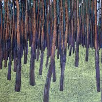 Pine forest, oil pastels, 50 x 70 cm, 2020